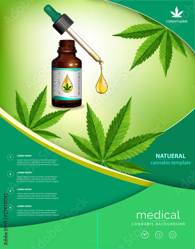 Cannabis or marijuana medical Brochure design.