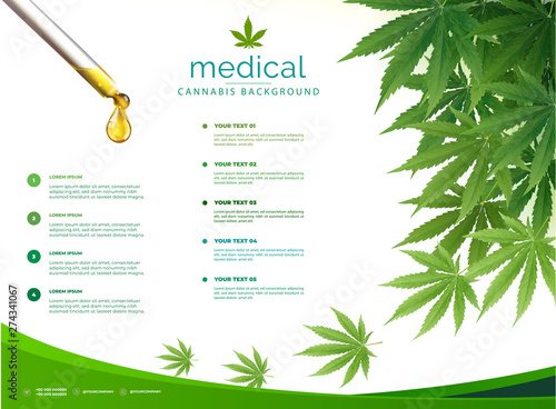 Cannabis or marijuana medical Brochure design.