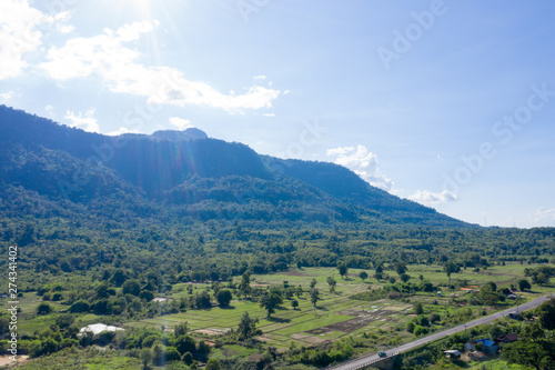 Aerial View of mountain in Champasak province  Lao PDR