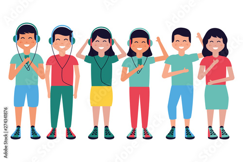 people listening music