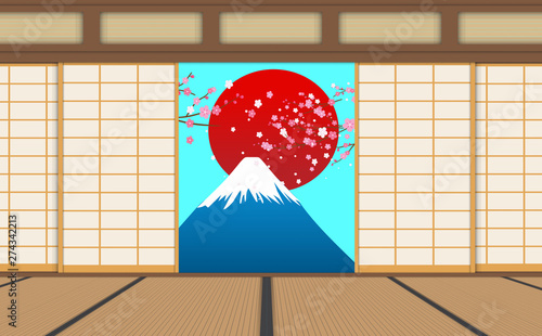 Interior decoration of dojo room in japan