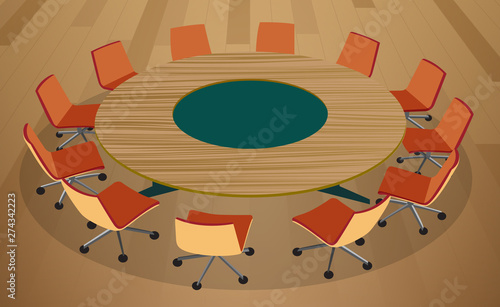 round table and chairs in the meeting room