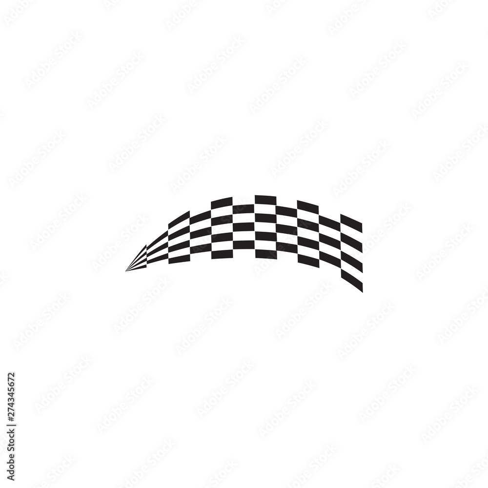 Finish flag banner icon logo design