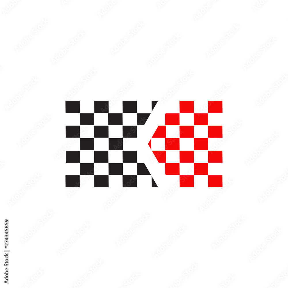 Finish flag banner icon logo design Finish flag banner icon logo design