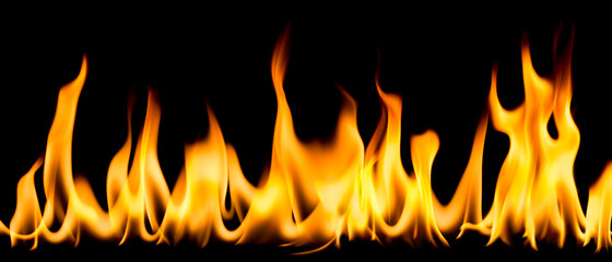 Flame on a black background