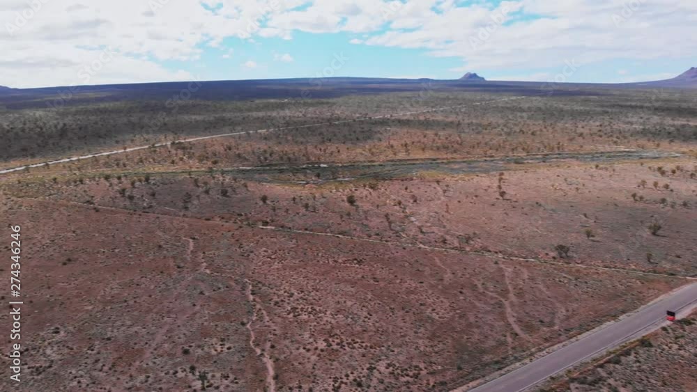 Drone flying over desert in USA, beautiful aerial landscape view