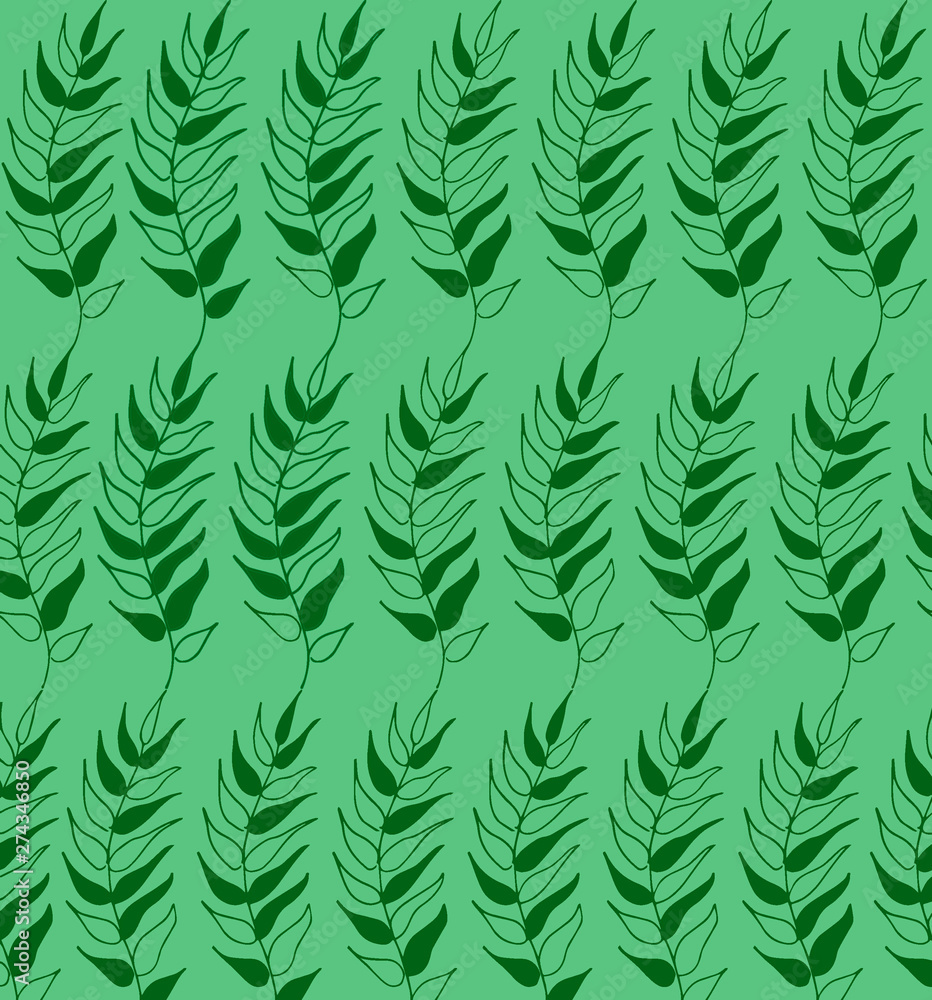 pattern of hand-drawn leaves pattern of hand-drawn leaves