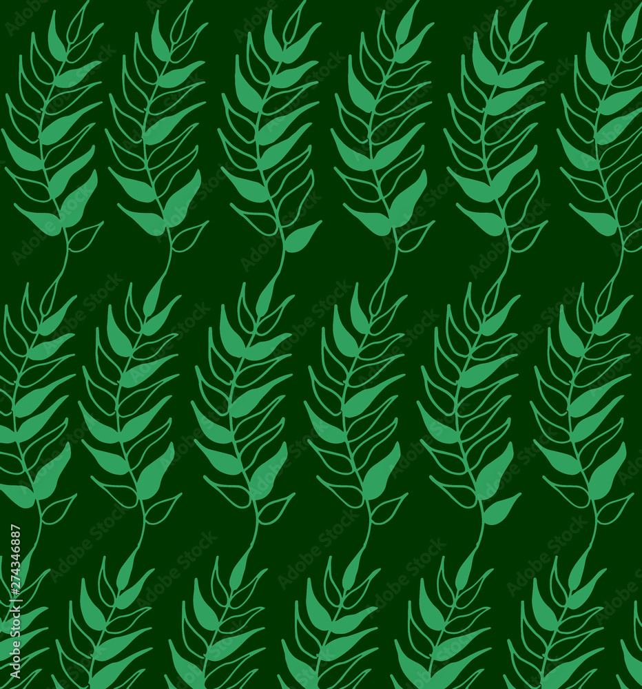 pattern of hand-drawn leaves pattern of hand-drawn leaves