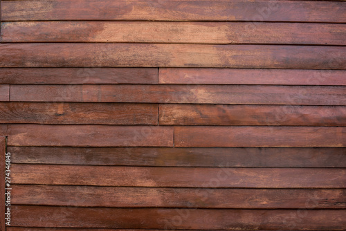 Old red wooden plank fence background texture, Scratched wooden texture background surface with natural pattern-Image