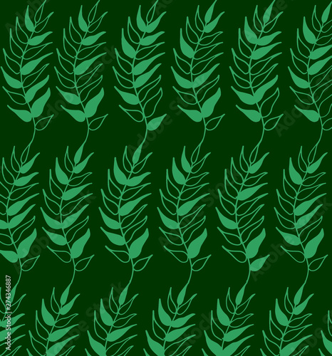 pattern of hand-drawn leaves