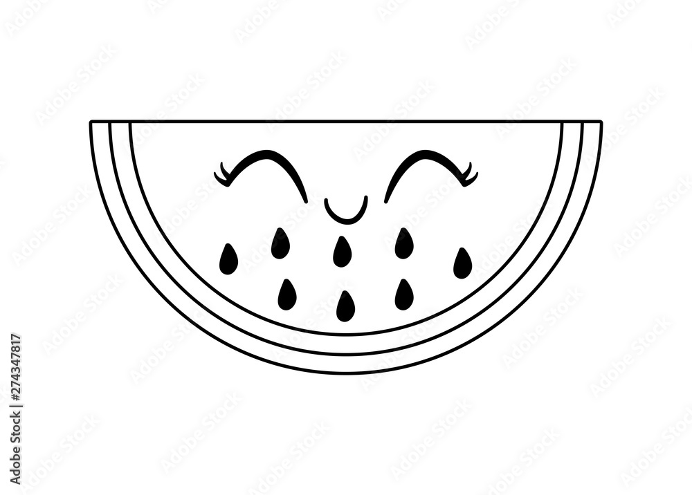 slice of watermelon fruit kawaii character slice of watermelon fruit kawaii character