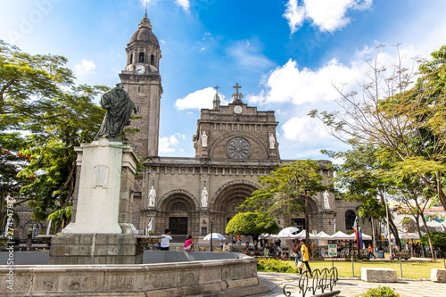 People visiting the Manila Cathedral at Intramuros, Manila, Philippines, June 9,2019
