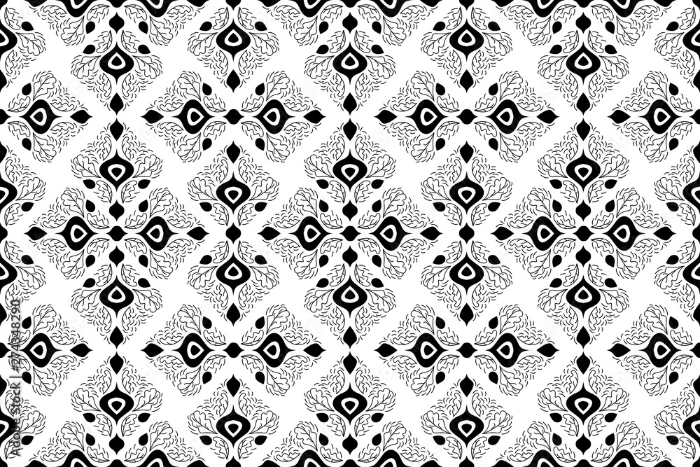 Seamless abstract leaves art pattern, vector illustration Seamless abstract leaves art pattern, vector illustration