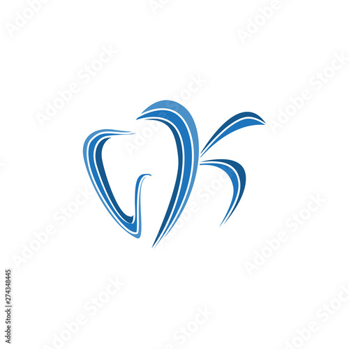 dental letter K logo vector blue color © mr