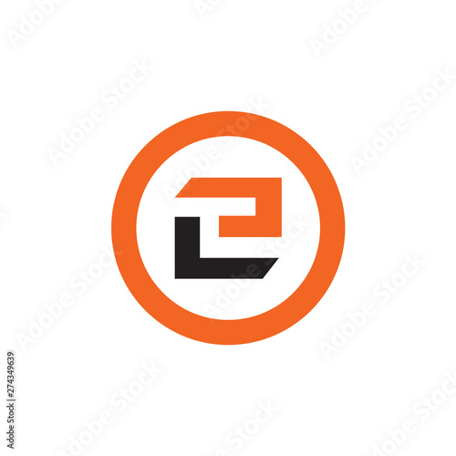 letters PL circle logo vector