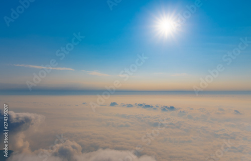 • sea of clouds in the morning sun, at the top of Emei Mountain in Sichuan Province, China