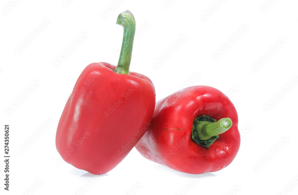 peppers with white background. Cut in half with slices peppers with white background. Cut in half with slices