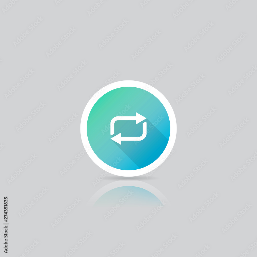 Modern Round Loop Icon With Long Shadow Modern Round Loop Icon With Long Shadow