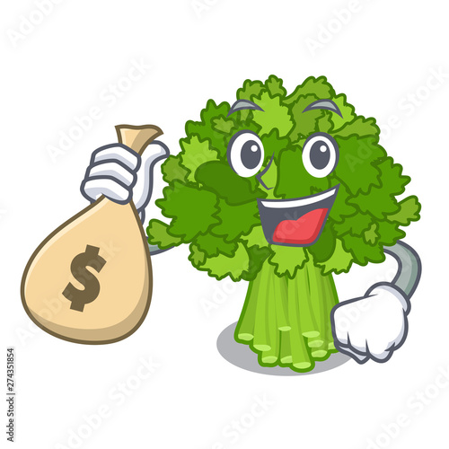 With money bag brocoli rabe isolated in the character