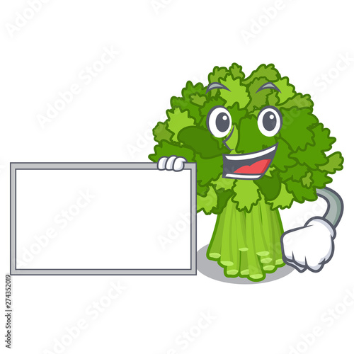 With board brocoli rabe isolated in the character