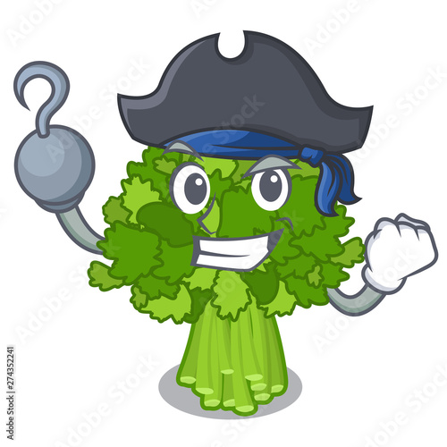 Pirate brocoli rabe isolated in the character