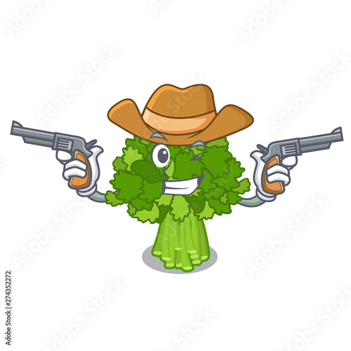 Cowboy brocoli rabe isolated in the character
