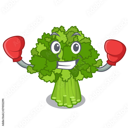Boxing brocoli rabe isolated in the character