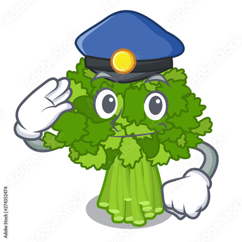 Police brocoli rabe isolated in the character