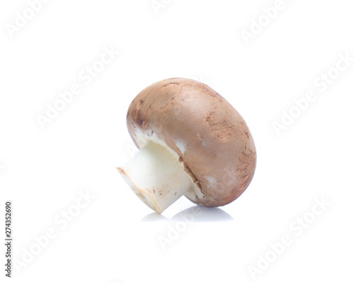 Fresh champignon mushrooms isolated on white