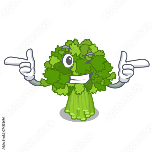 Wink brocoli rabe in the cartoon shape