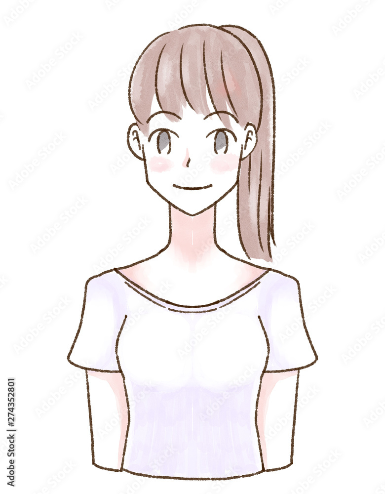 半袖 ポニーテール 半袖 ポニーテール