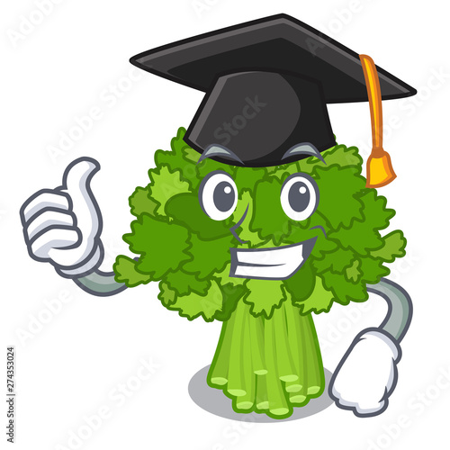 Graduation brocoli rabe in the cartoon shape