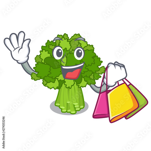 Shopping brocoli rabe in the cartoon shape