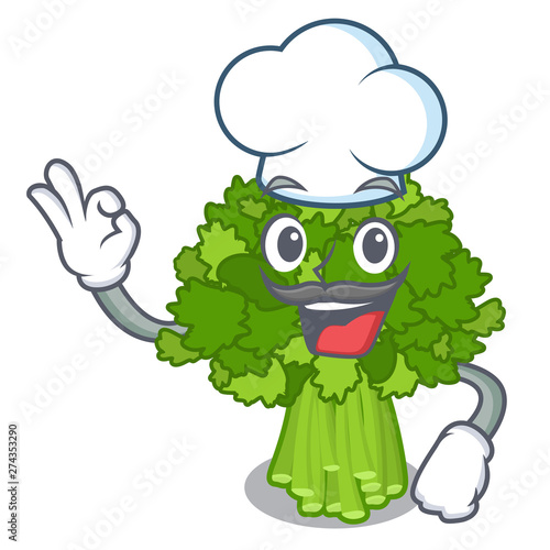 Chef brocoli rabe in the cartoon shape