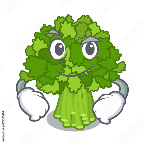 Smirking brocoli rabe in the cartoon shape