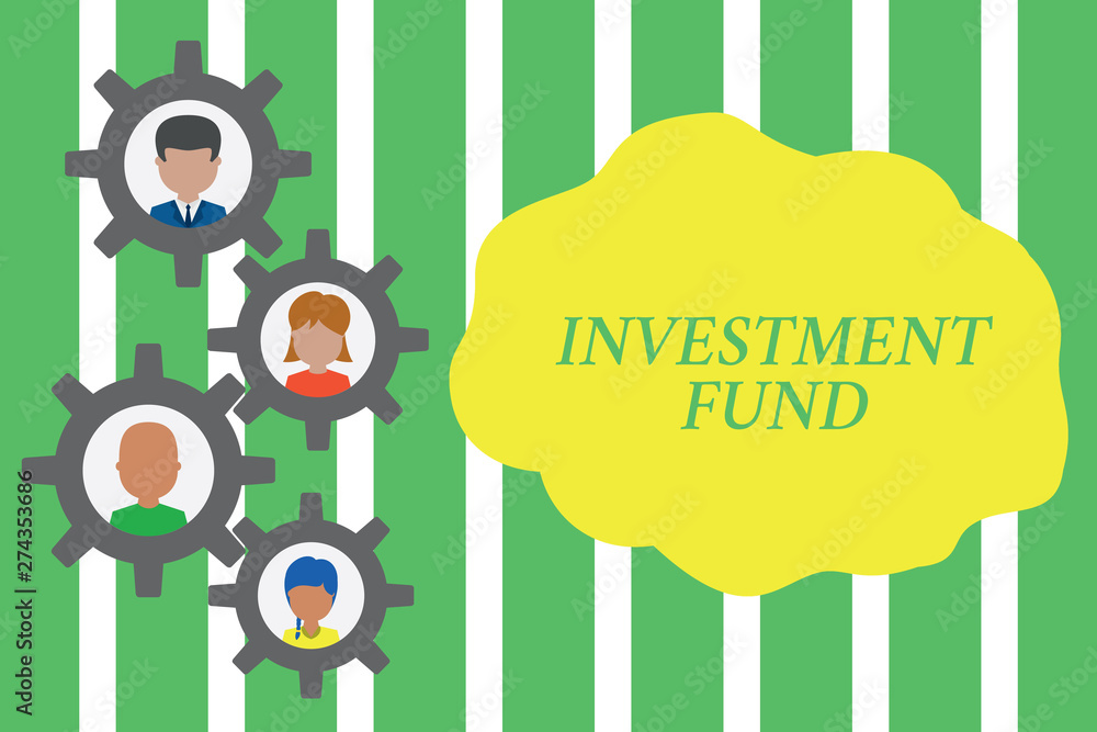 Handwriting text Investment Fund. Conceptual photo A supply of capital belonging to numerous investors Gearshaped picture frame family ornament mother father daughter son photo Handwriting text Investment Fund. Conceptual photo A supply of capital belonging to numerous investors Gearshaped picture frame family ornament mother father daughter son photo