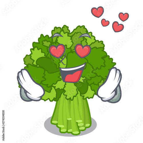 In love rabe broccoli in vegetable mascot basket