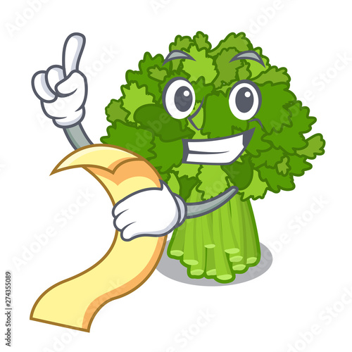 With menu rabe broccoli in vegetable mascot basket