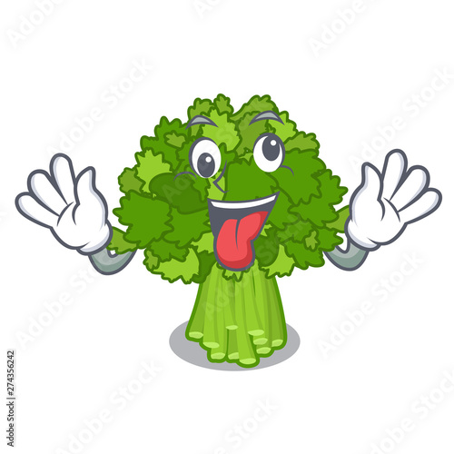 Crazy saute broccoli rabe above cartoon plate