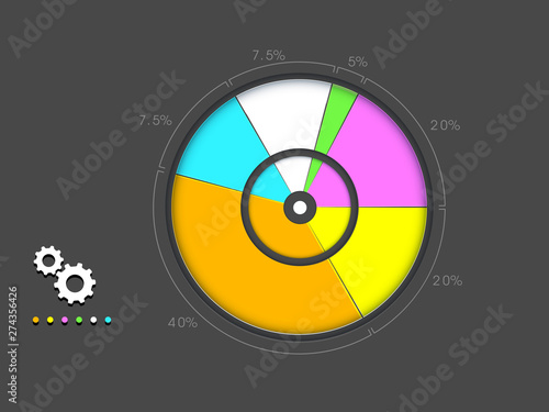 Colorful infographic pie chart concept.