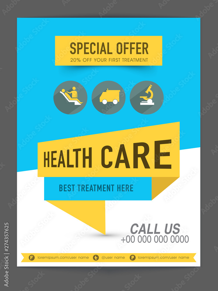 Obraz premium Health Care template, brochure or flyer design.