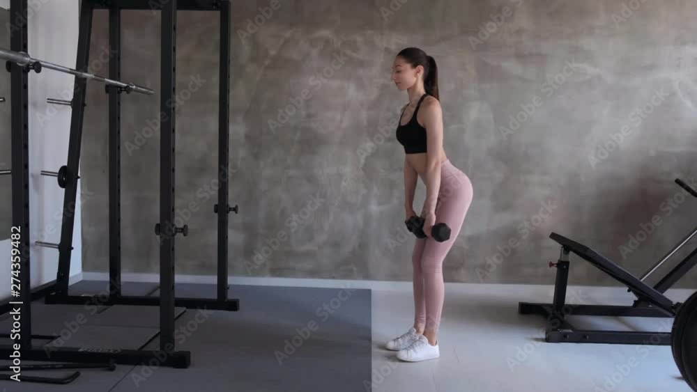 fit girl working out and lifting weights at the gym fit girl working out and lifting weights at the gym