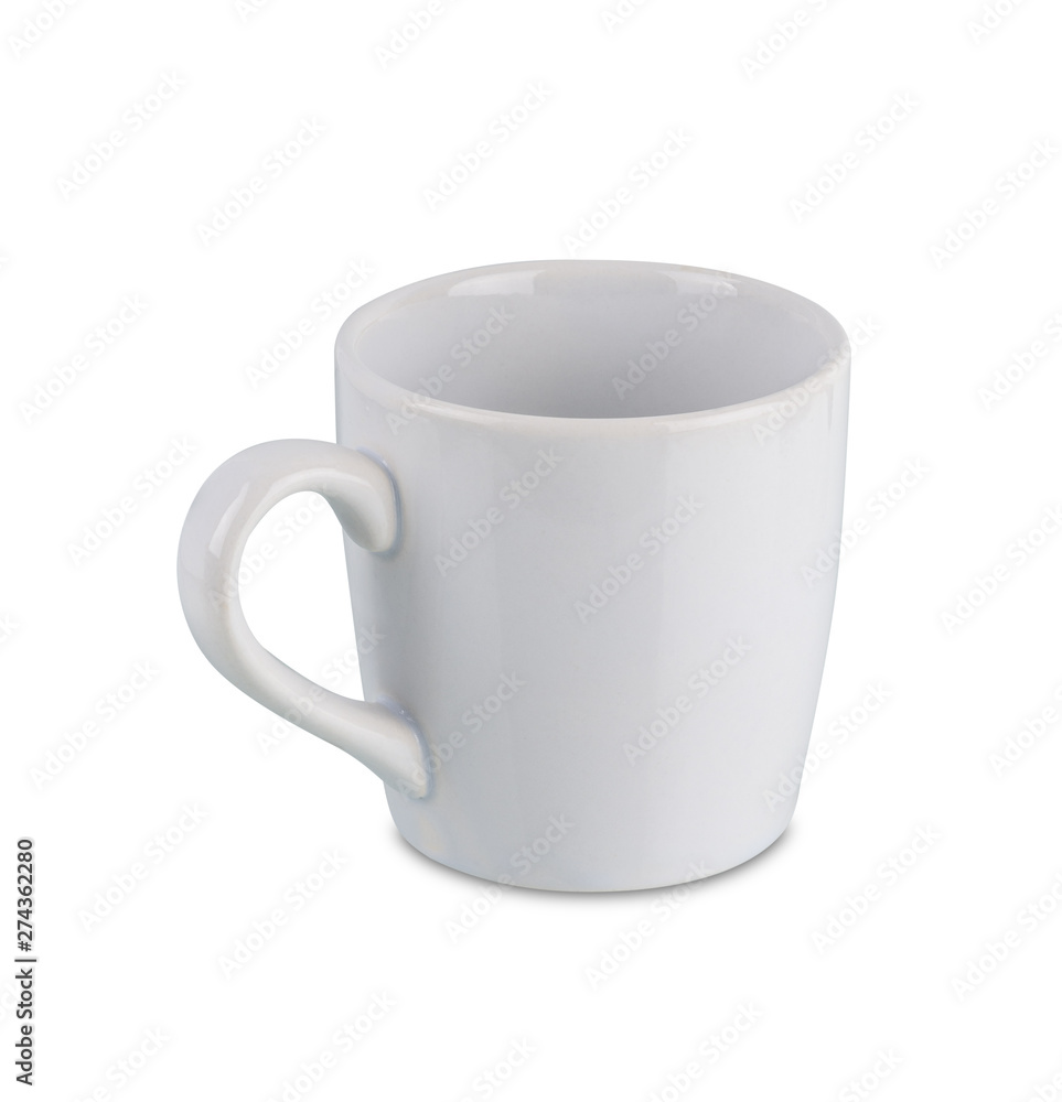 White coffee cup isolated isolated on white background White coffee cup isolated isolated on white background