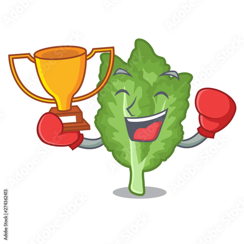 Boxing winner green mustard in on a character
