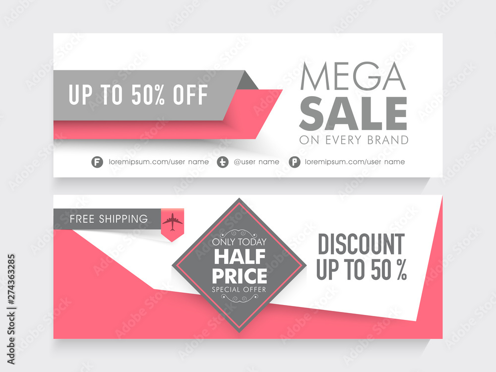 Mega Sale website header or banner. Mega Sale website header or banner.