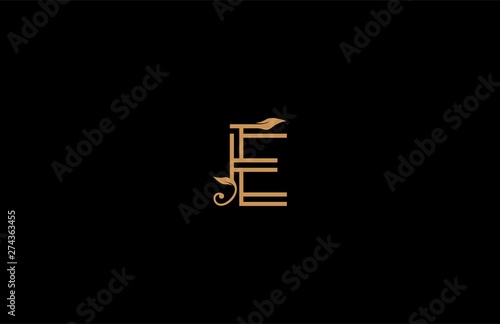 E letter linear shape luxury flourishes ornament logotype