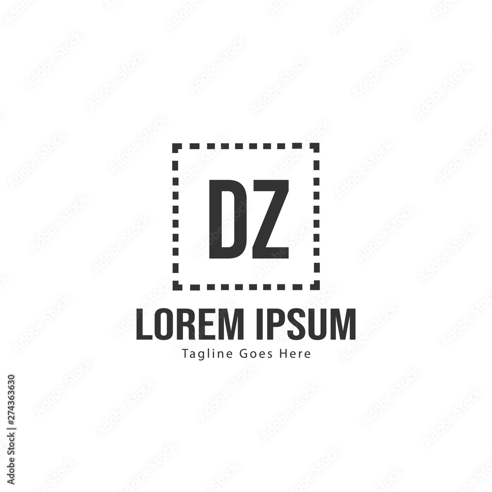 Initial DZ logo template with modern frame. Minimalist DZ letter logo vector illustration Initial DZ logo template with modern frame. Minimalist DZ letter logo vector illustration