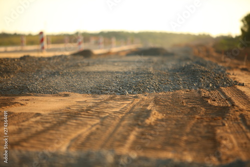 Konstfotografi Construction of the road of modern concrete high-speed highway.