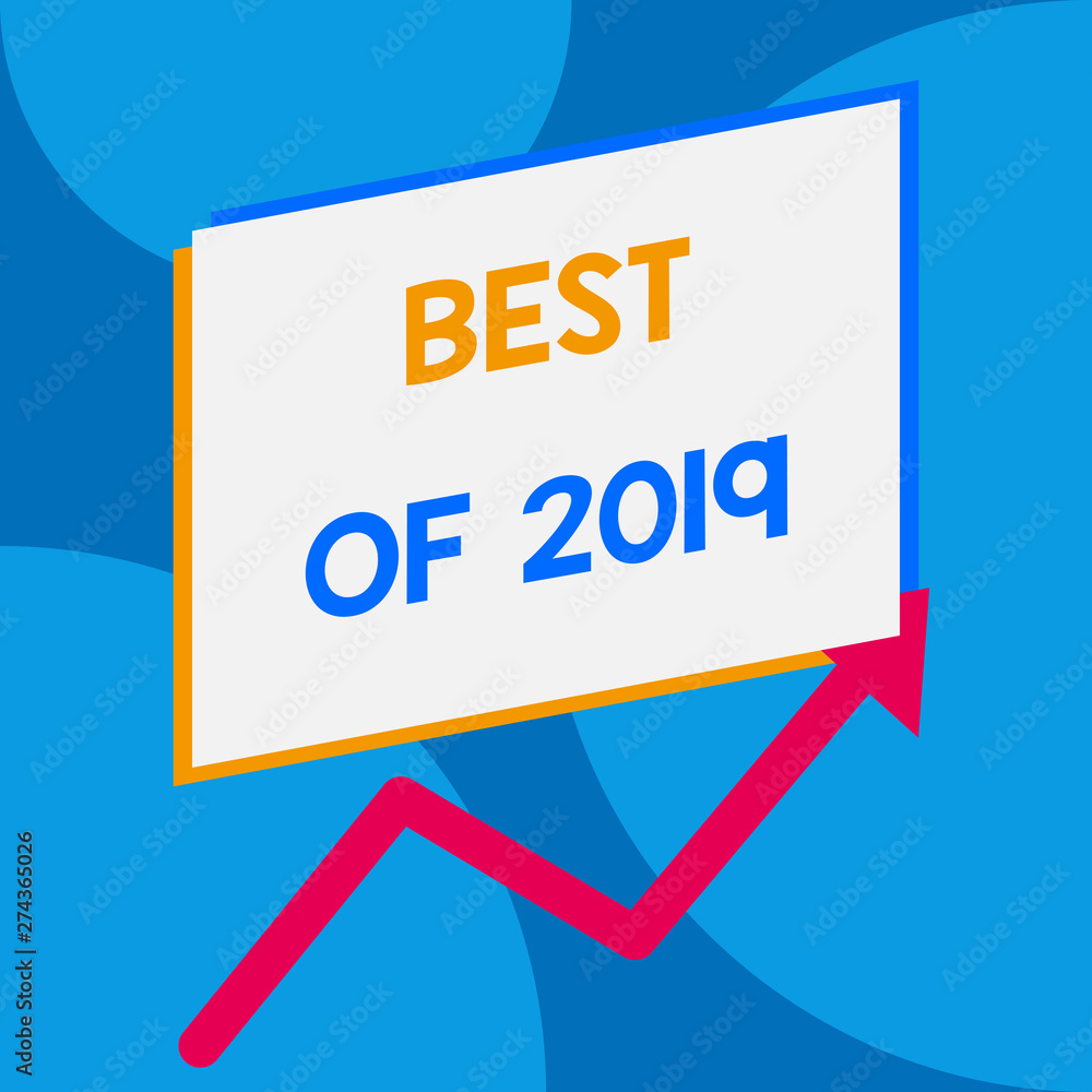 Word writing text Best Of 2019. Business photo showcasing great and marvelous things and events happened on 2019 One blank rectangle above another arrow zigzag upwards increasing sale Word writing text Best Of 2019. Business photo showcasing great and marvelous things and events happened on 2019 One blank rectangle above another arrow zigzag upwards increasing sale
