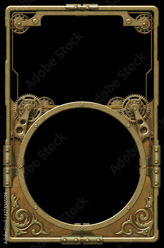 Steampunk brass decorative frame